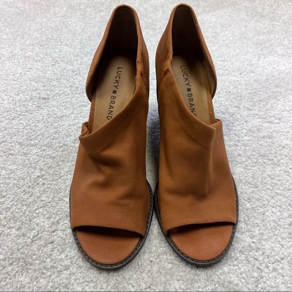 Lucky Brand Shoes - Lucky Brand Brown Wedge Shoes Peep Toe Size 8M